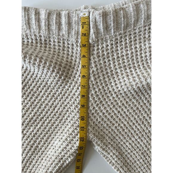 Beach Riot Rayne Sweater Pants Women M Cream Wide Legs Waffle Knit Stretch - Picture 10 of 11